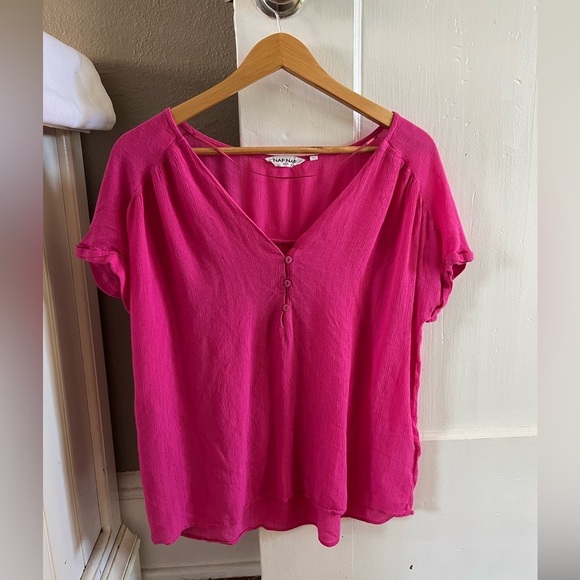 NAF NAF Paris Bright Pink Blouse Top Women’s Medium FR 40 - Picture 11 of 11